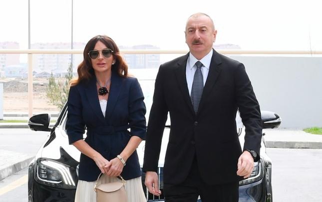 Prezident və xanımı Gəncə stadionunda